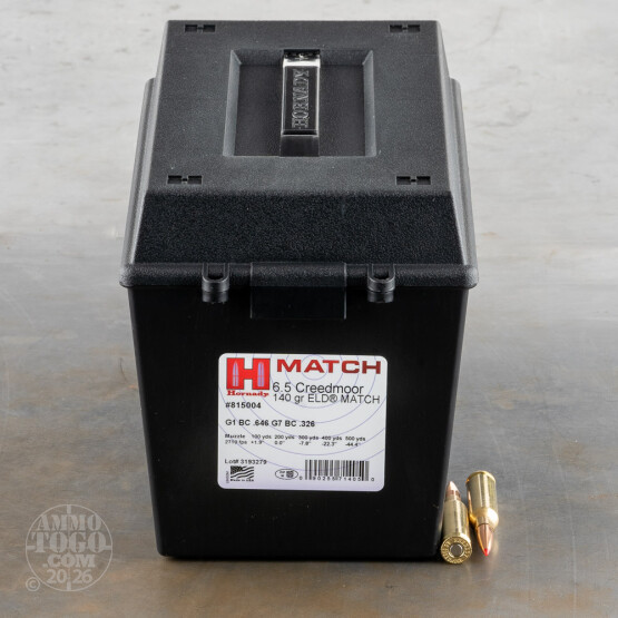 80rds – 6.5mm Creedmoor Hornady Match 140gr. ELD Match Ammo in Field Box
