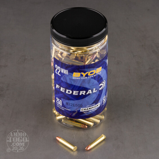 250rds – 22 WMR Federal BYOB 50gr. JHP Ammo