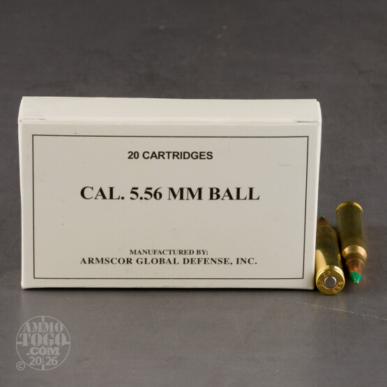 1000rds – 5.56x45 Armscor 62gr. FMJ M855 Ammo