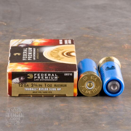 5rds - 12 Gauge Federal Tactical LE 2 3/4" 1 oz. TruBall Rifled Slug HP Ammo