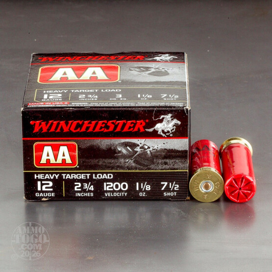 25rds - 12 Gauge Winchester AA Heavy Target 2-3/4" 1-1/8oz. #7-1/2 Shot Ammo