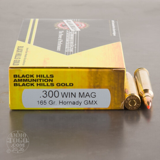 20rds - 300 Win Mag Black Hills Gold 165gr. Hornady GMX Ammo