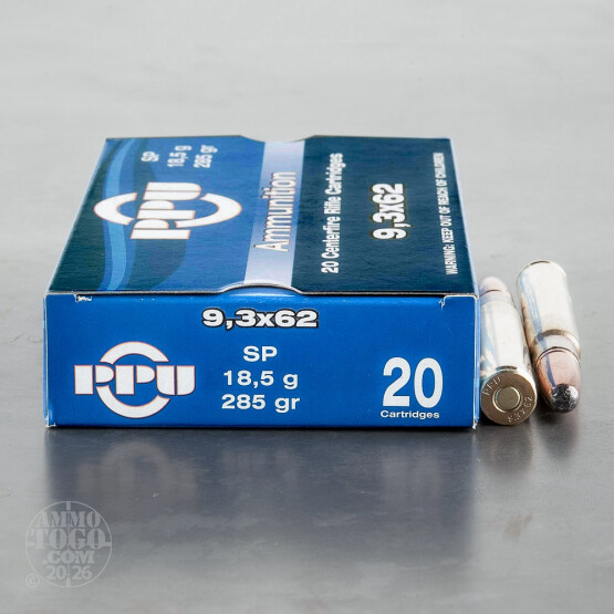 20rds - 9.3x62mm Mauser PRVI Partizan 285gr. SP Ammo