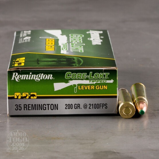 20rds – 35 Remington Remington Core-Lokt Tipped Lever Gun 200gr. Polymer Tip Ammo