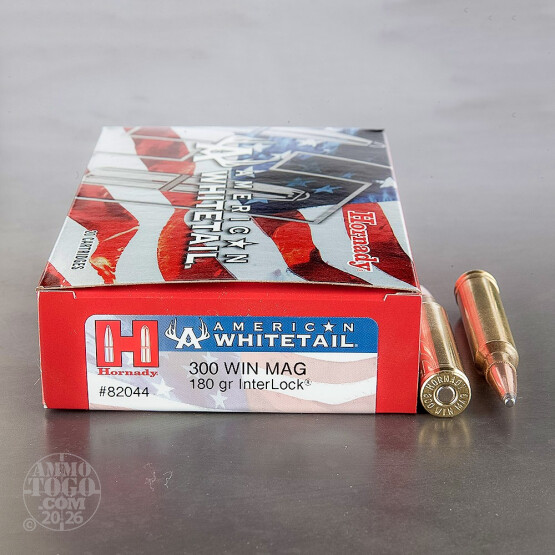 20rds – 300 Win. Mag Hornady American Whitetail 180gr. Interlock Ammo