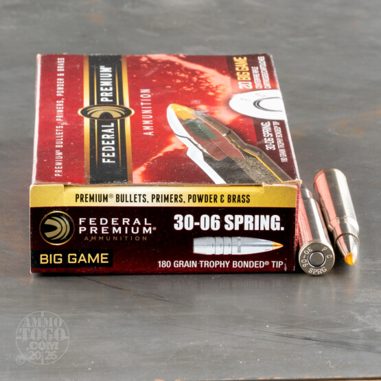 20rds - 30-06 Federal Vital-Shok 180gr. Trophy Bonded Tip Ammo
