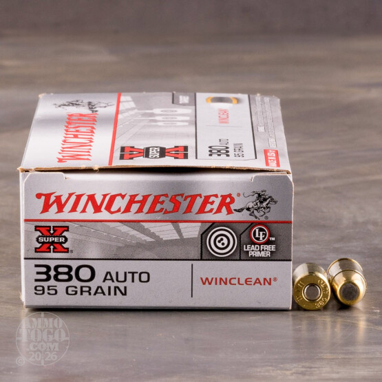 500rds - 380 Auto Winchester Winclean 95gr. BEB FMJ Ammo
