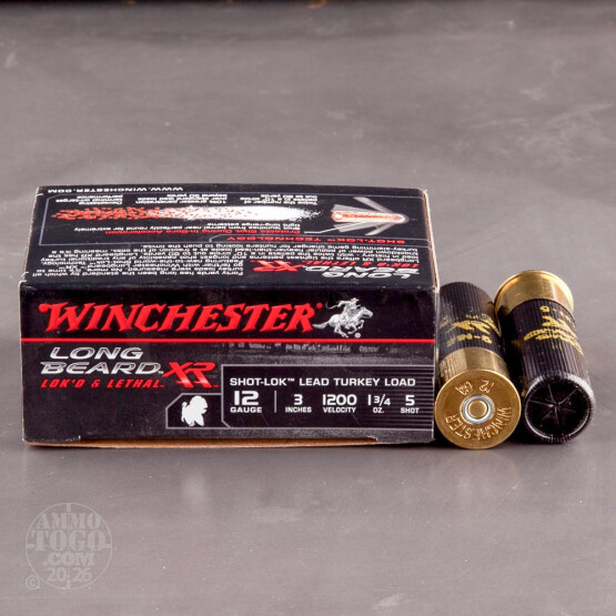 10rds – 12 Gauge Winchester Long Beard XR 3" 1-3/4oz. #5 Shot-Lok Lead Ammo