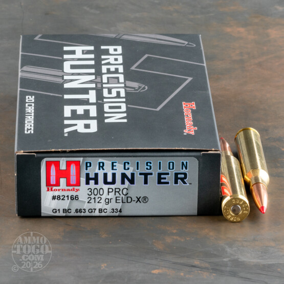20rds – 300 PRC Hornady Precision Hunter 212gr. ELD-X Ammo