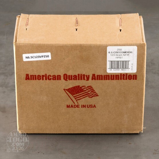 250rds – 6.5 Creedmoor American Quality Ammunition 123gr. HPBT Ammo