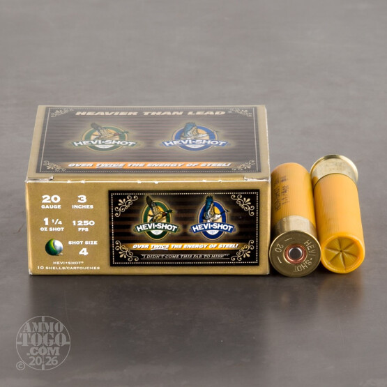 10rds - 20 Gauge Hevi-Shot 3" 1 1/4 oz #4 Shot Environ Metal Ammo