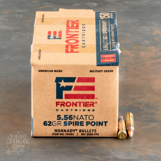 600rds – 5.56x45 Hornady Frontier 62gr. SP Ammo