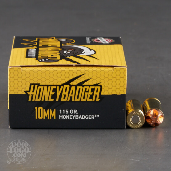 20rds – 10mm Black Hills 115gr. HoneyBadger Ammo