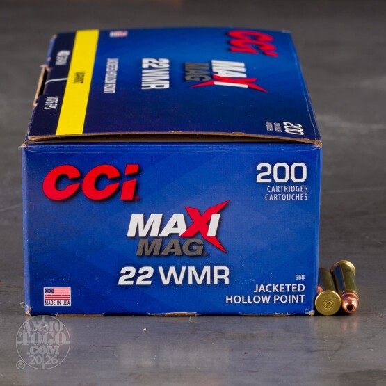 200rds – 22 WMR CCI Maxi-Mag MeatEater Edition 40gr. JHP Ammo
