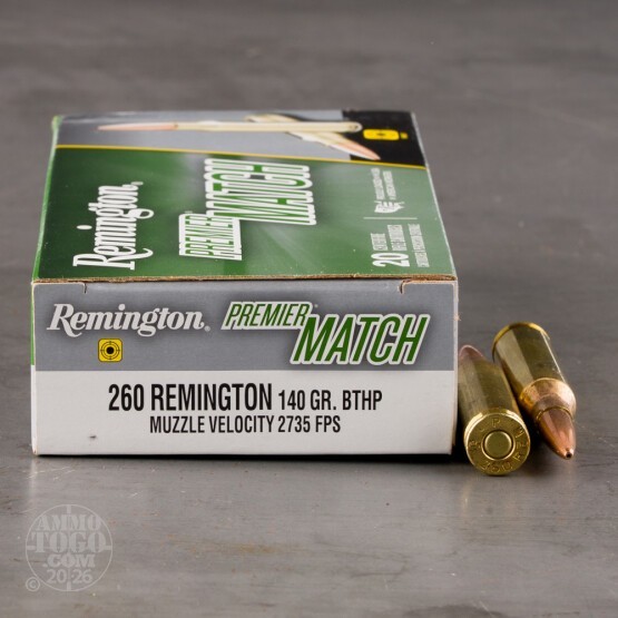 20rds – 260 Rem Remington Premier Match 140gr. HPBT MatchKing Ammo
