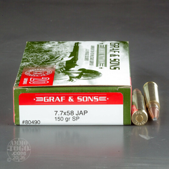 20rds - 7.7x58 JAP Graf & Sons 150gr. SP Ammo