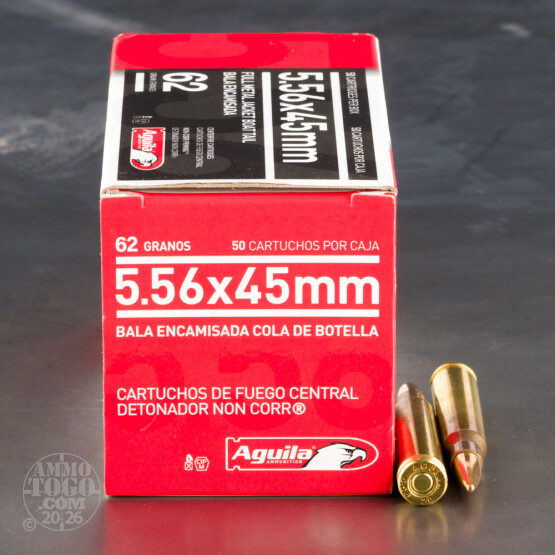 50rds – 5.56x45 Aguila 62gr. FMJBT Ammo