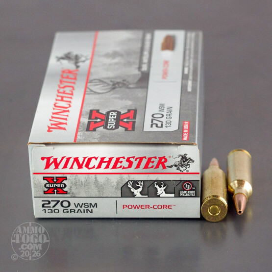 20rds - 270 WSM Winchester Super-X 130gr. Power-Core Lead Free HP Ammo