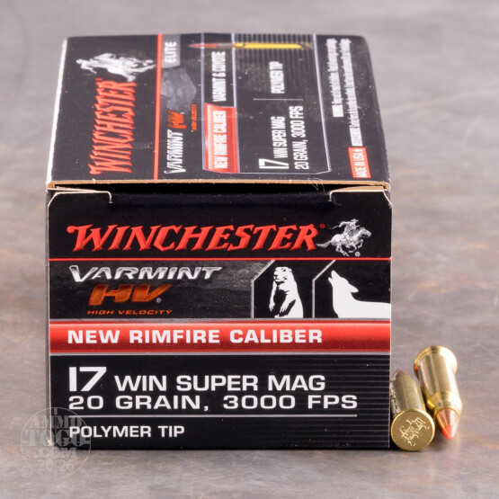 500rds – 17 WSM Winchester Varmint HV 20gr. Polymer Tip Ammo