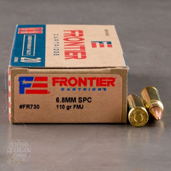20rds – 6.8 SPC Hornady Frontier 110gr. FMJ Ammo