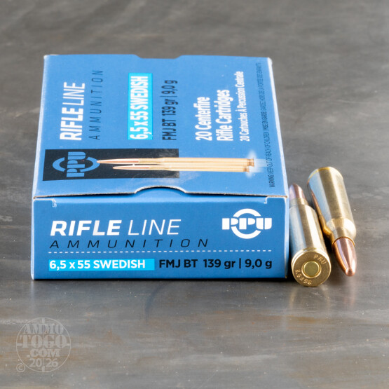20rds - 6.5x55 Prvi Partizan 139gr. FMJ Ammo