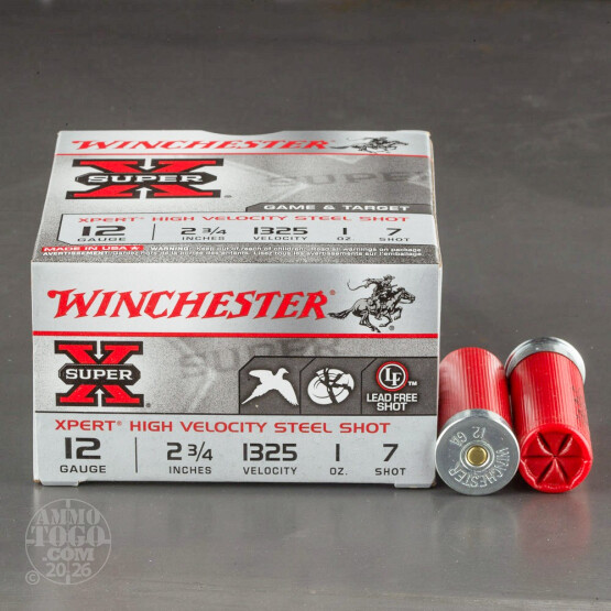 100rds - 12 Gauge Winchester Xpert 2 3/4" 1oz. Steel Game #7 Shot