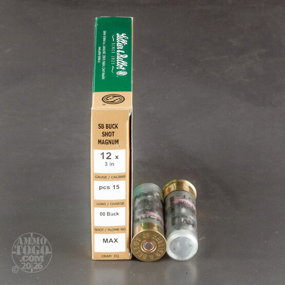 10rds - 12 Gauge Sellier & Bellot 3" Magnum 15 Pellet 00 Buckshot Ammo