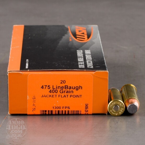 20rds – 475 Linebaugh HSM 400gr. Bonded JFP Ammo