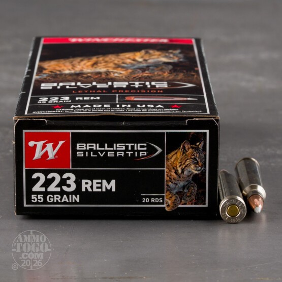 20rds – 223 Rem Winchester Ballistic Silvertip 55gr. Polymer Tip Ammo