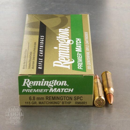 20rds - 6.8mm SPC Remington 115gr. Premier Match BTHP Ammo