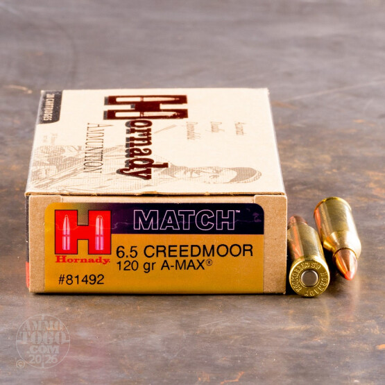 20rds – 6.5 Creedmoor Hornady Match 120gr. A-MAX Ammo