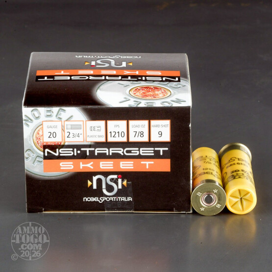 250rds – 20 Gauge NobelSport Target Skeet 2-3/4" 7/8oz. #9 Shot Ammo