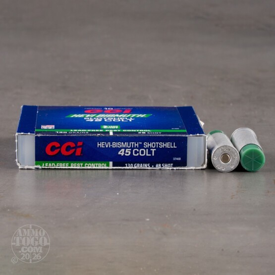 10rds – 45 Long Colt CCI Pest Control Shotshell 130gr. #8 Bismuth Shot Ammo