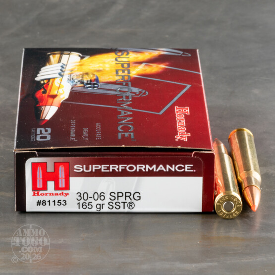 20rds – 30-06 Hornady Superformance 165gr. SST Ammo