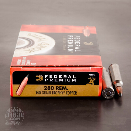 20rds – 280 Rem Federal 140gr. Trophy Copper Ammo