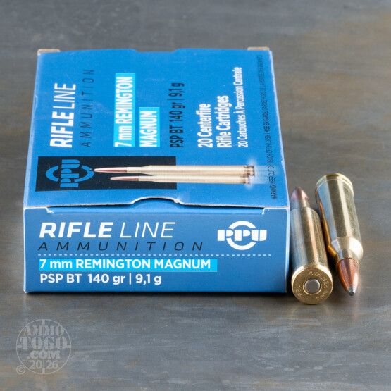 20rds - 7mm Rem Mag Prvi Partizan 140gr. Pointed Soft Point Ammo