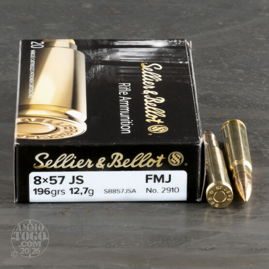 20rds - 8mm Mauser Sellier & Bellot 196gr. FMJ Ammo