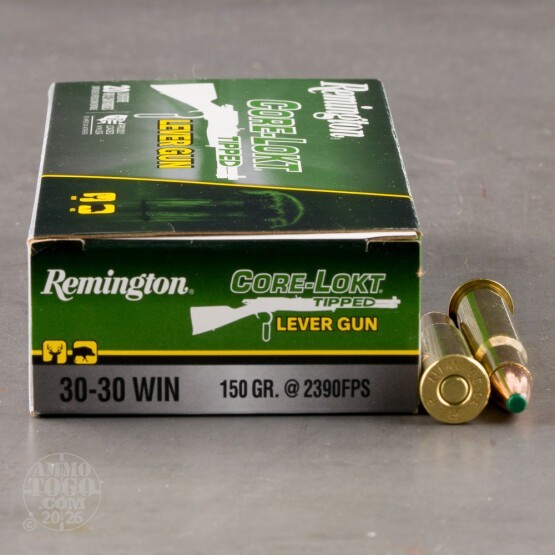 20rds – 30-30 Remington Core-Lokt Tipped Lever Gun 150gr. Polymer Tip Ammo
