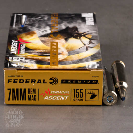 20rds – 7mm Rem Mag Federal 155gr. Terminal Ascent Ammo