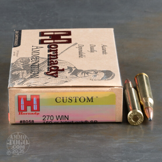 20rds - .270 Win. Hornady 150gr InterLock Spire Point Ammo