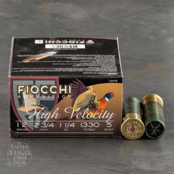 250rds - 12 Gauge Fiocchi HV 2 3/4" 3 3/4 Dram 1 1/4 oz. #5 Shot