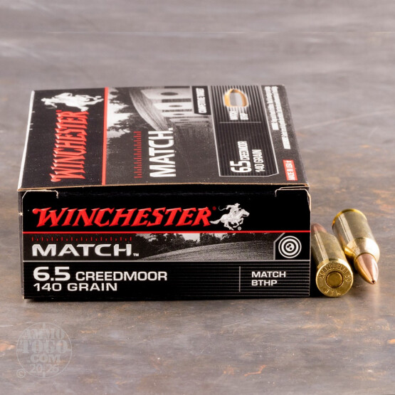 20rds - 6.5 Creedmoor Winchester Match 140gr. BTHP Ammo