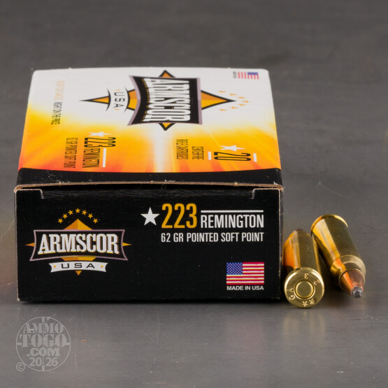 1000rds – 223 Rem Armscor USA 62gr. Bonded PSP Ammo