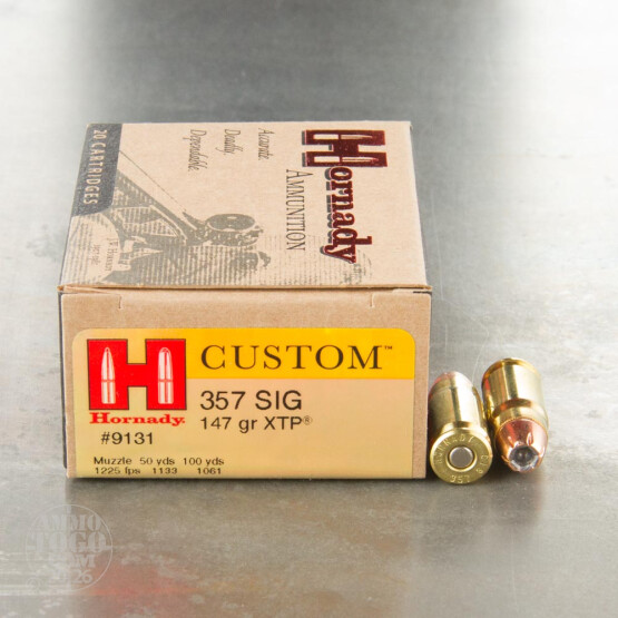 20rds - 357 Sig Hornady 147gr. XTP Hollow Point Ammo