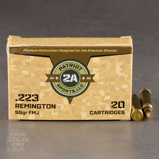 1000rds – 223 Rem Patriot Sports 55gr. FMJ Ammo