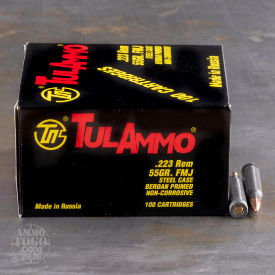 1000rds - 223 Remington Tula 55gr. FMJ Ammo