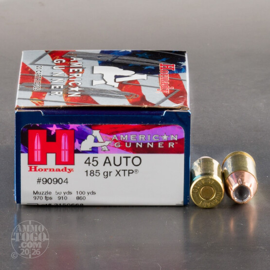 200rds – 45 ACP Hornady American Gunner 185gr. XTP Ammo