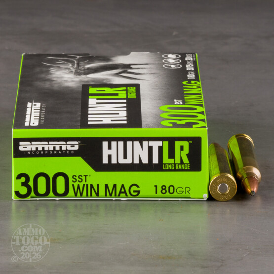 20rds – 300 Winchester Magnum Ammo Inc. Hunt LR 180gr. SST Ammo