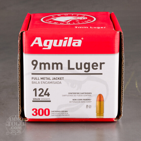 1200rds – 9mm Aguila 124gr. FMJ Ammo