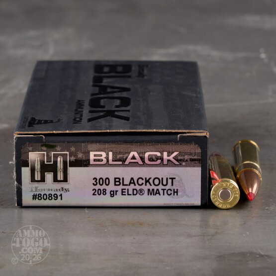 200rds – 300 AAC Blackout Hornady BLACK 208gr. ELD Match Ammo